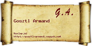 Gosztl Armand névjegykártya